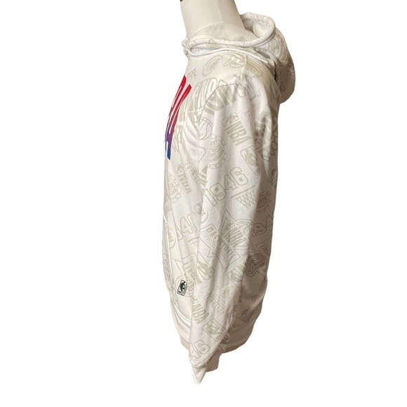 NBA NEW Hoodie Sweatshirt Men’s Small Basketball White Spell Out - Picture 6 of 12